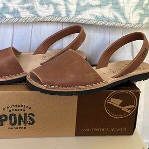 Pons Classic Style Avarca Sandals, Brown, 7 (NEUFLORA)